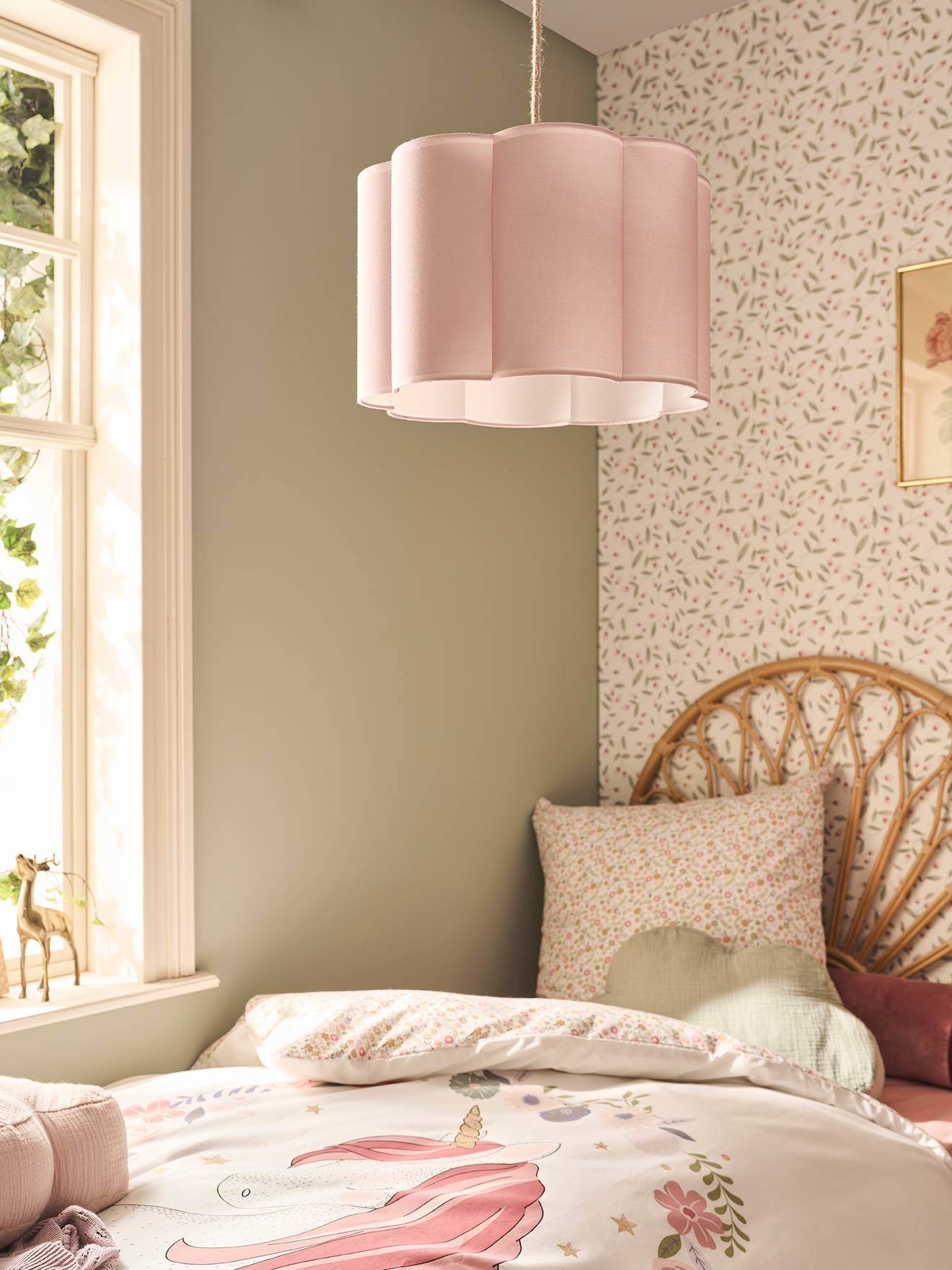 Abat-jour fleur bicolore rose