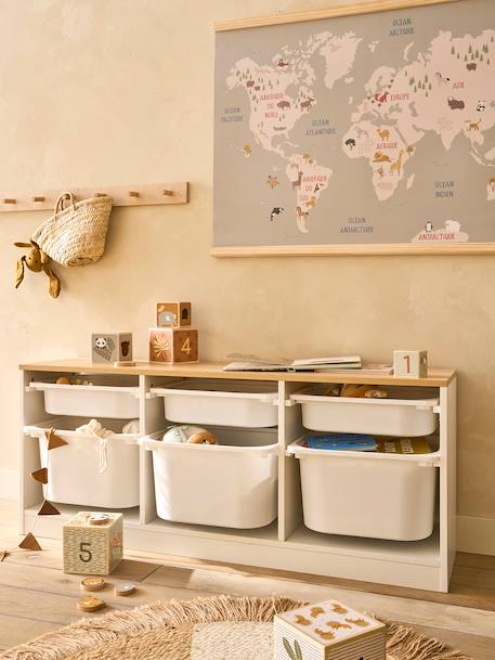 Vertbaudet - Meuble de rangement horizontal avec bac plastique blanc
