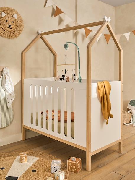 Vertbaudet - Lit bébé cabane coconut transformable banquette blanc