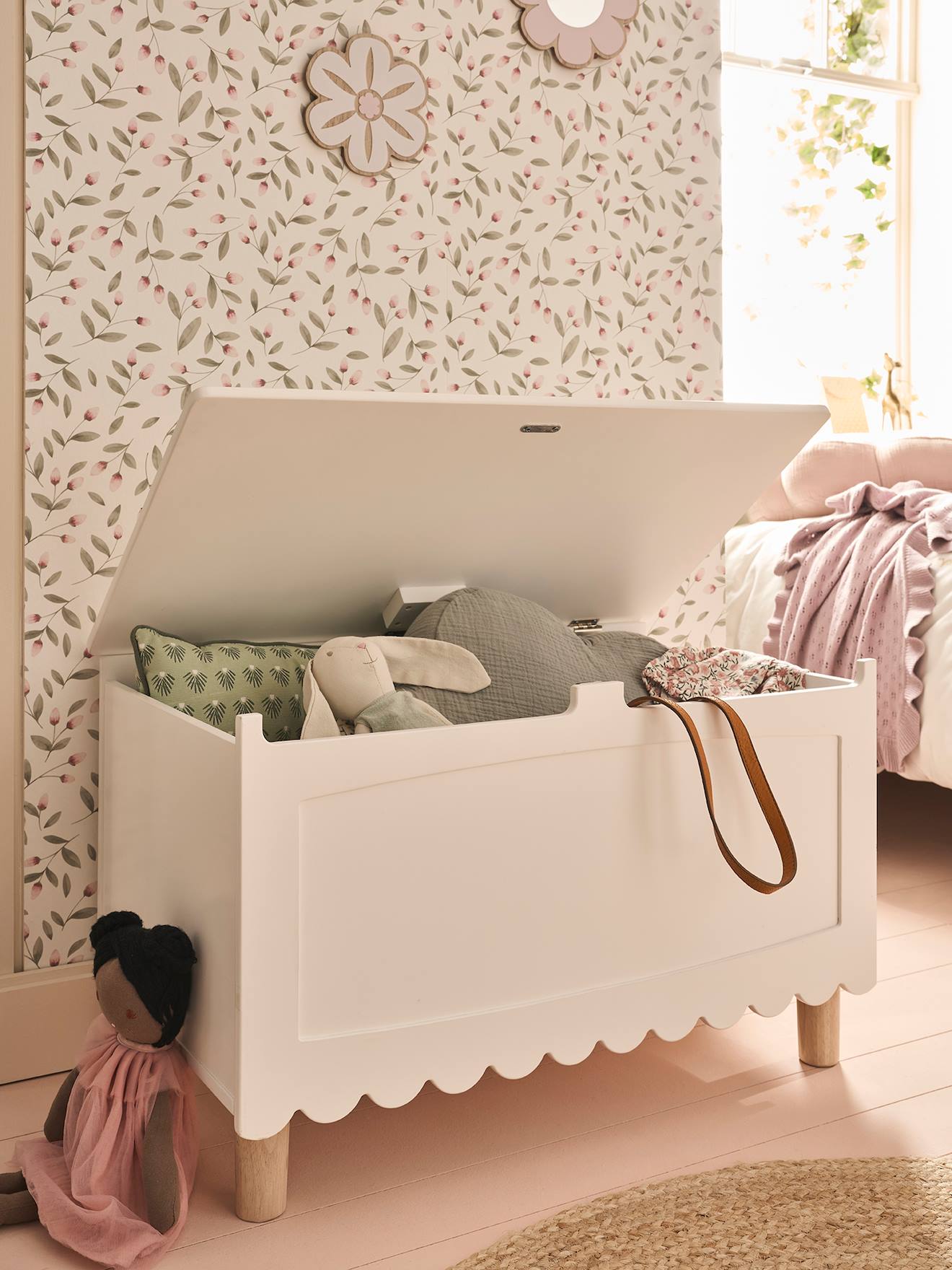 Coffre à jouets LIGNE FESTON blanc (Vertbaudet) - Image 1