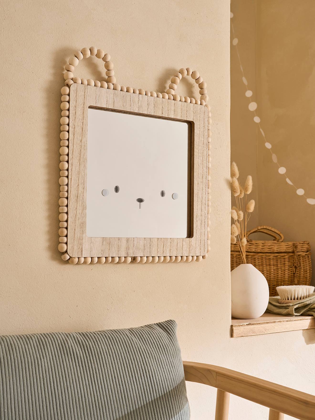 Miroir visage petit ourson HYGGE bois