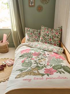 Parure housse de couette enfant et taie oreiller TROPICAL, avec coton recyclé  - vertbaudet enfant