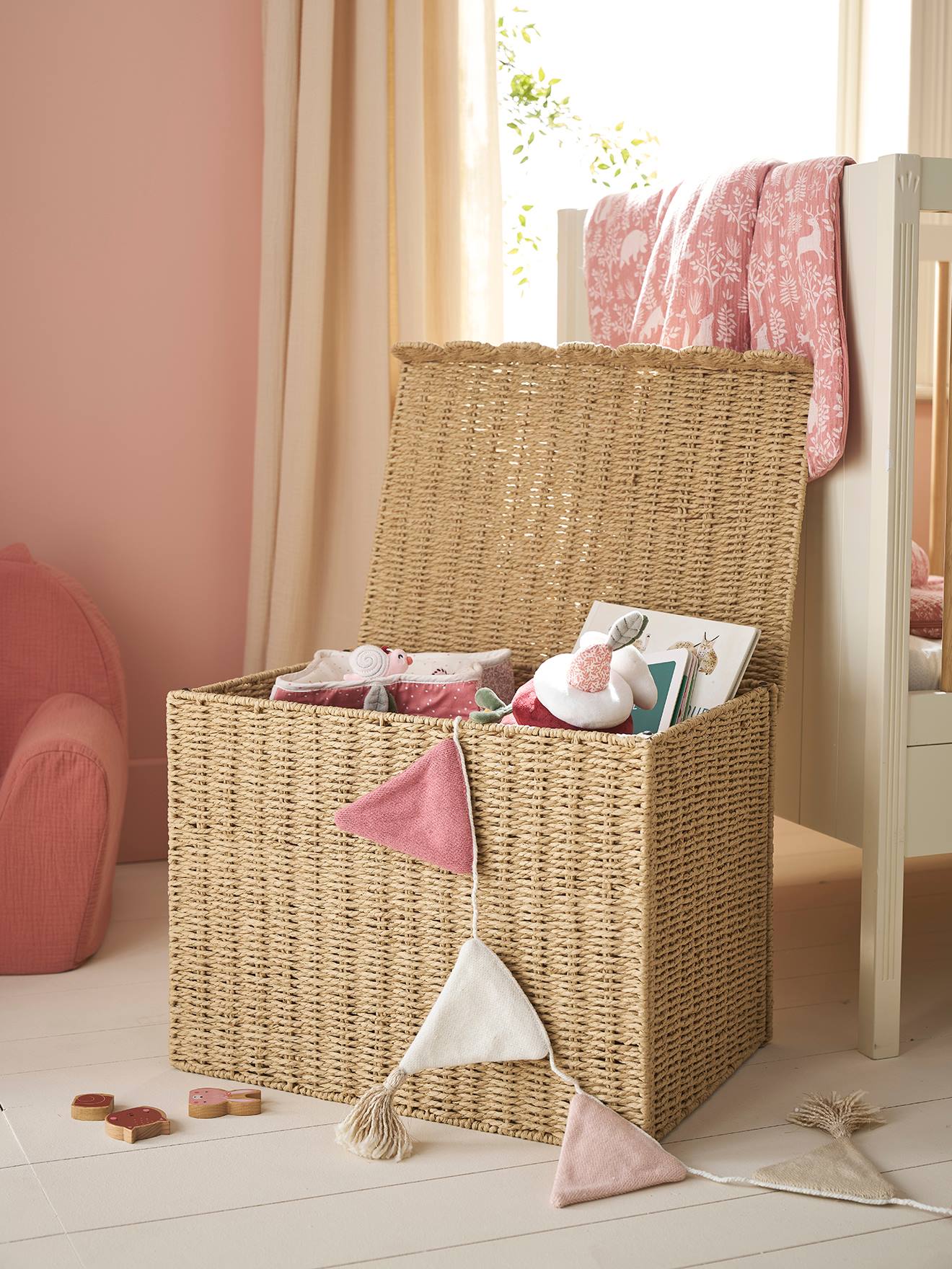 Panier de rangement XL malle en corde de papier FESTON beige (Vertbaudet) - Image 2
