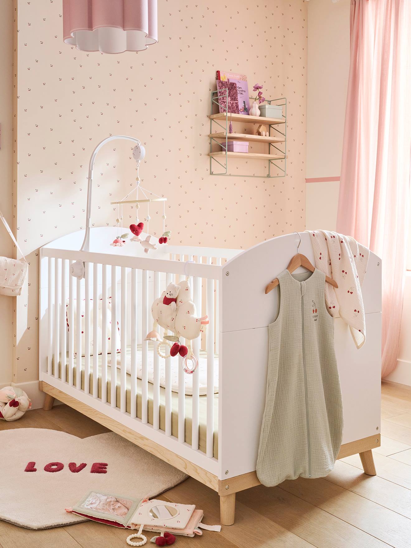Lit bébé évolutif 70x140 cm LIGNE CONFETTI blanc