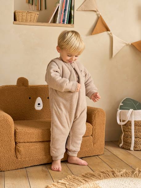 Combinaison PETIT CHAT, manches longues amovibles beige chiné 5 - vertbaudet enfant 