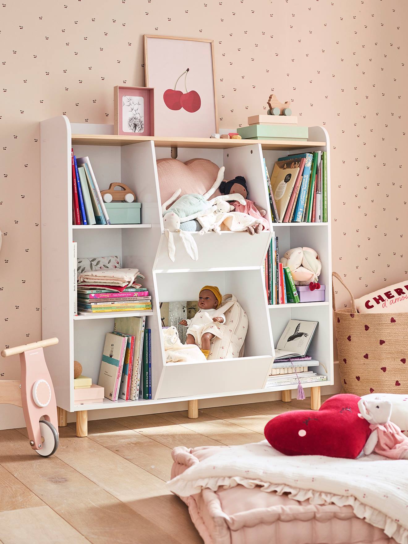 Bibliothèque XL mix livre et jouet blanc
