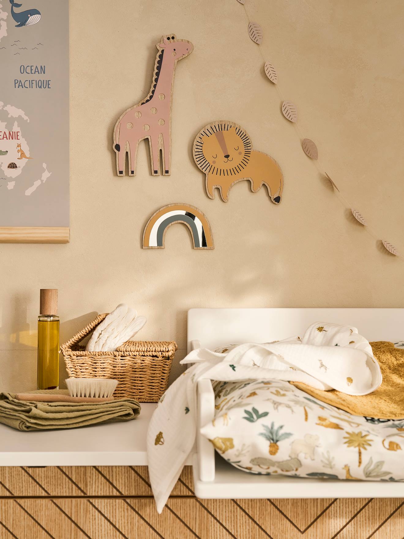 Lot de 3 décorations murales HANOÏ caramel