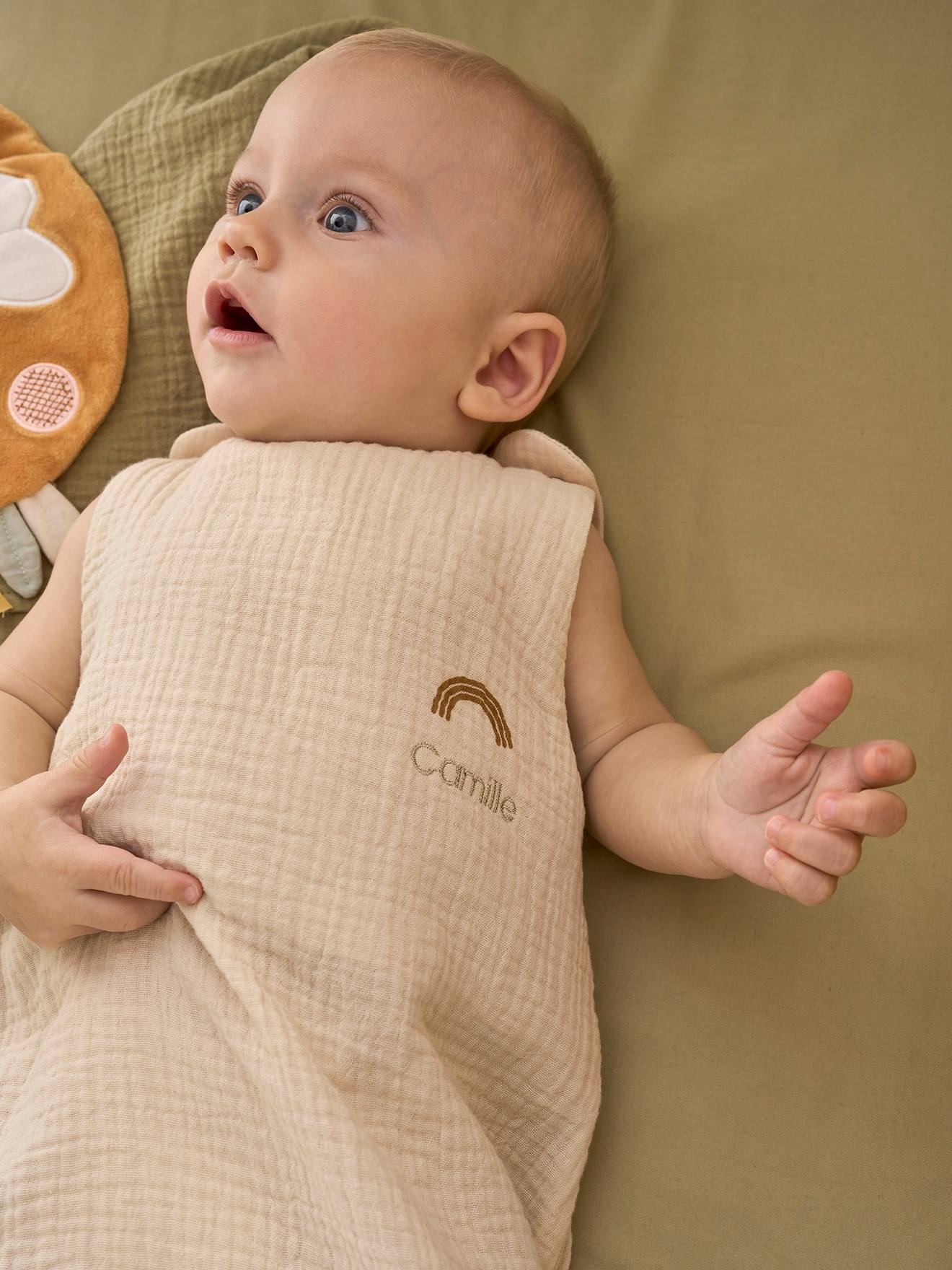 Gigoteuse été sans doublure en gaze de coton Bio*, personnalisable vanille