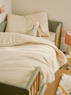 Parure bébé housse de couette + taie d'oreiller unie en gaze de coton Bio*  - vertbaudet enfant