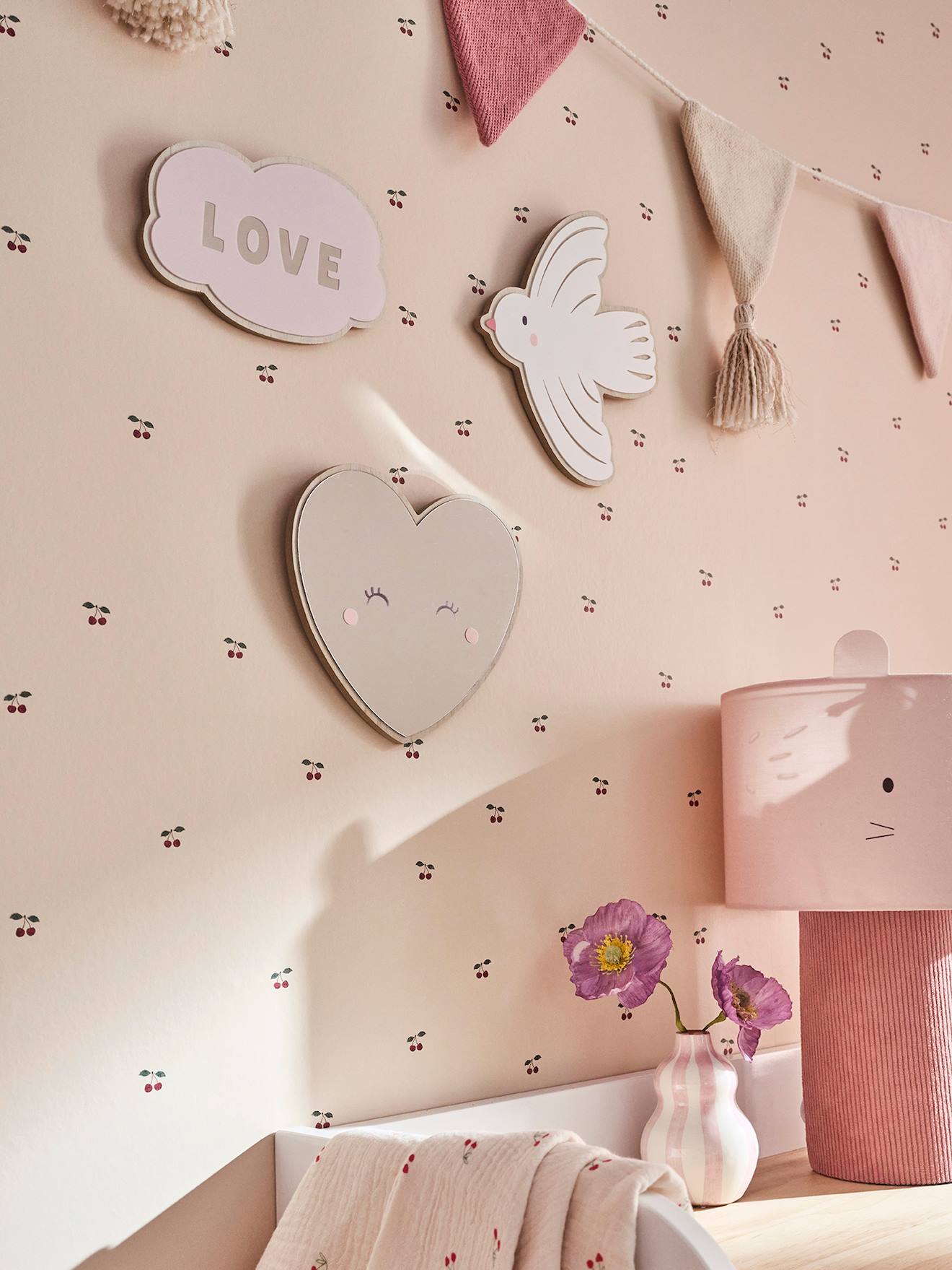 Lot de 3 décorations murales beige
