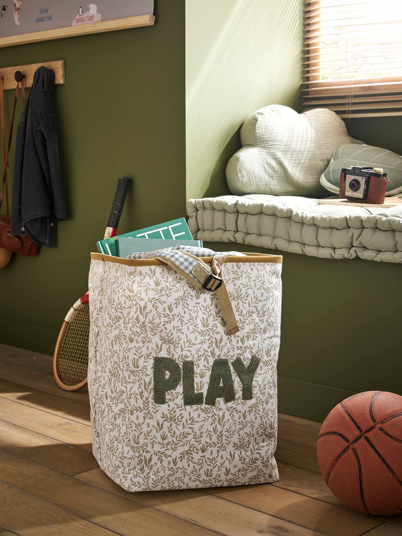 Panier de rangement carré PLAY écru