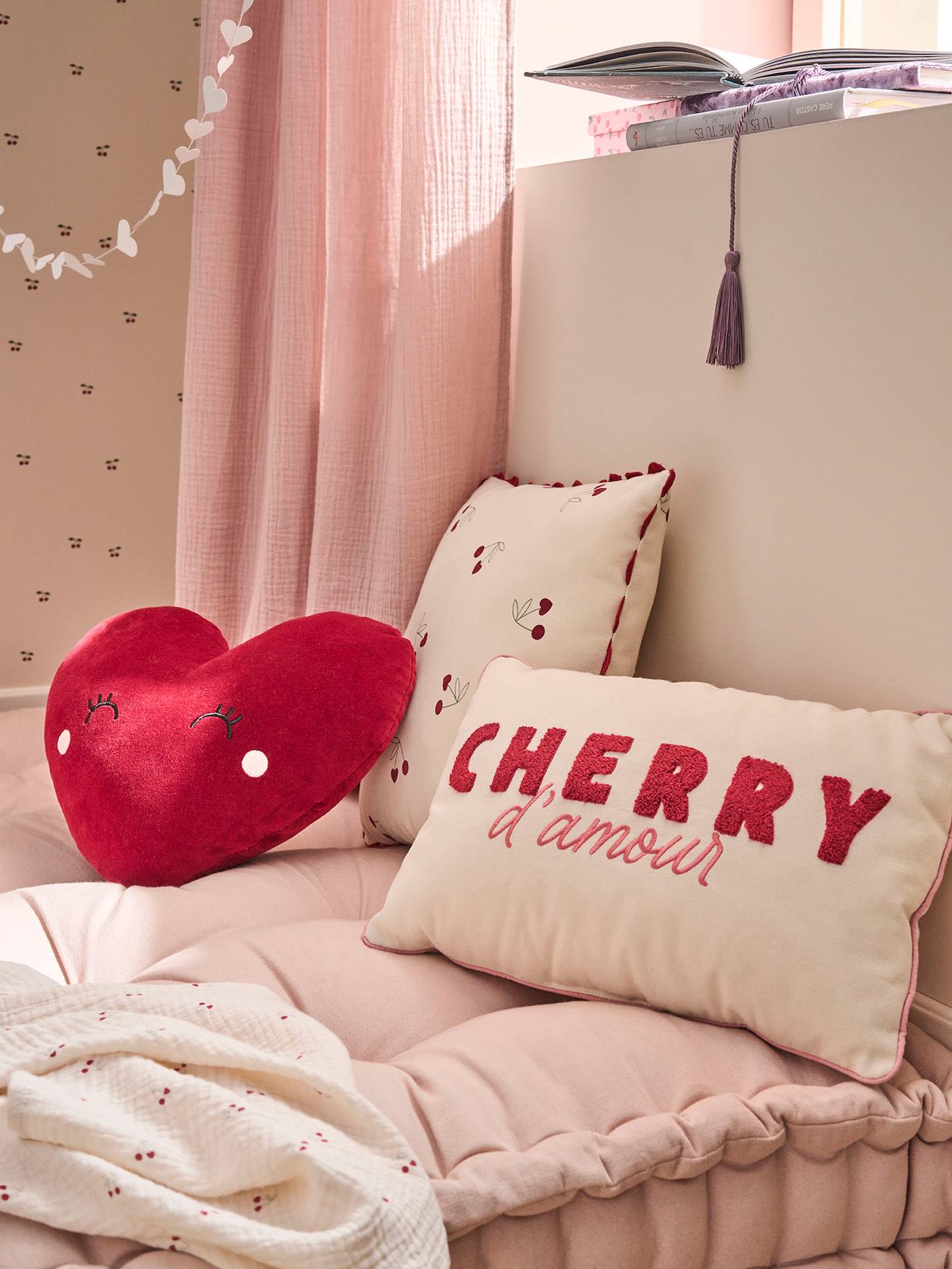 Lot de 3 coussins CHERRY beige