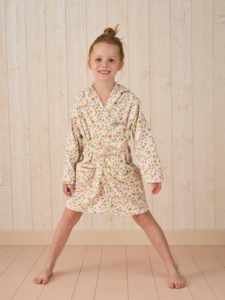 Fille-Peignoir de bain enfant personnalisable Petite Licorne, avec coton recyclé