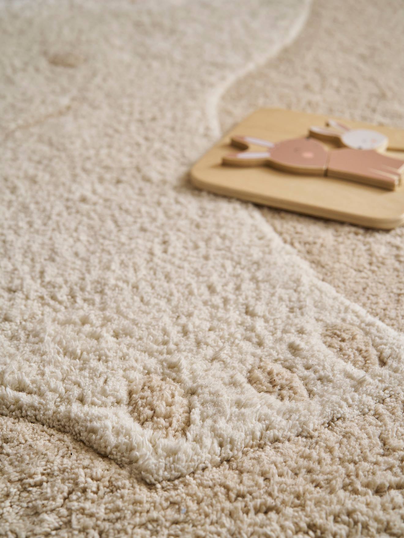 Tapis rond Éléphant écru (Vertbaudet) - Image 1