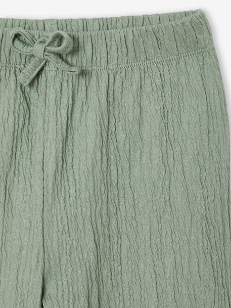 Pantalon fille legging large blanc imprimé+corail+mauve+vert sauge 14 - vertbaudet enfant 