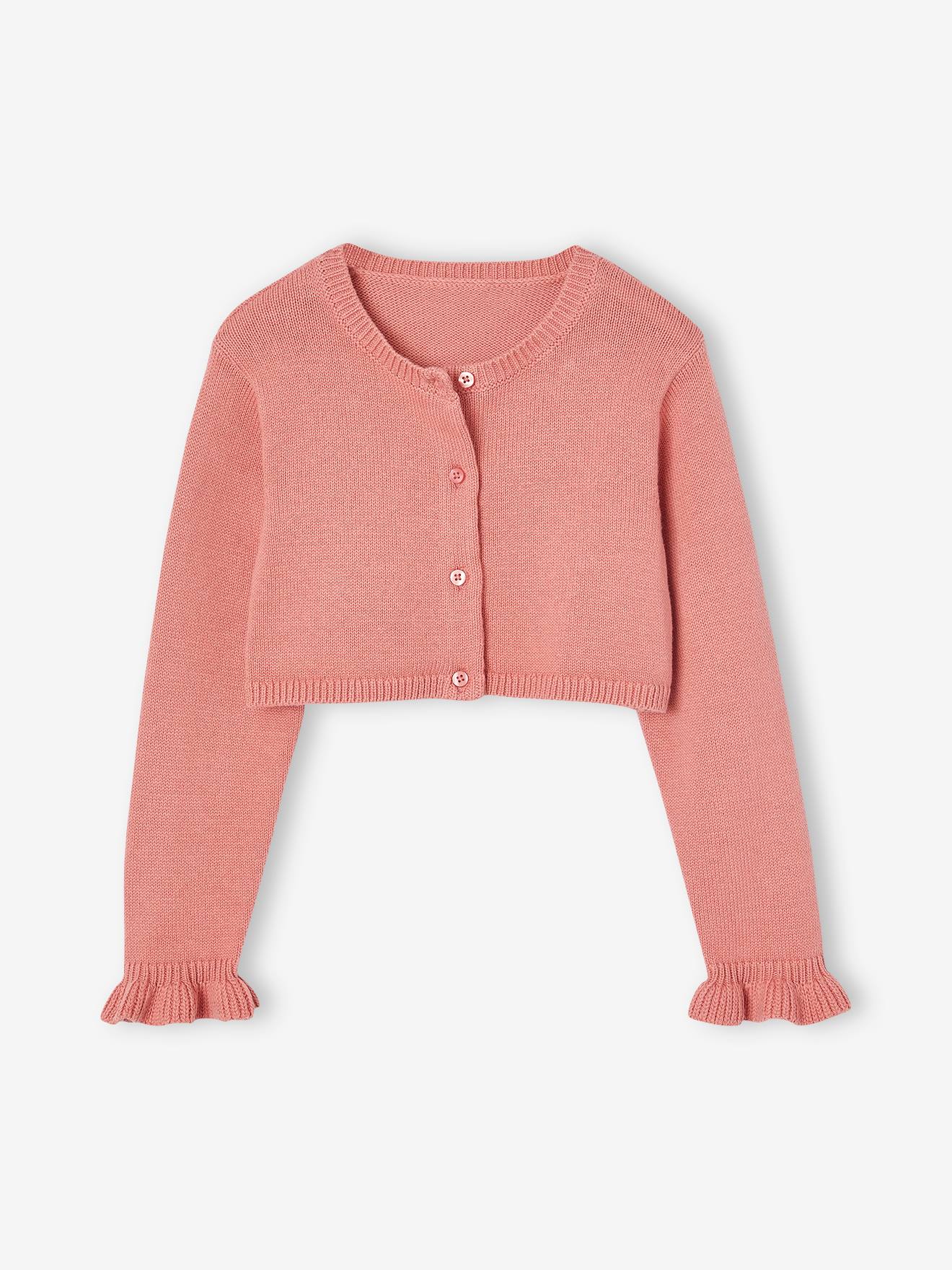 Gilet boléro cérémonie fille vieux rose