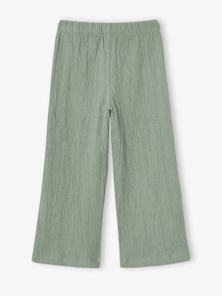 Pantalon fille legging large blanc imprimé+corail+mauve+vert sauge 13 - vertbaudet enfant 