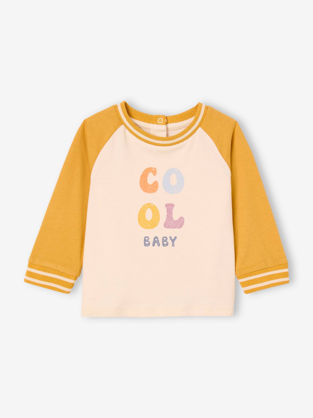 T-shirt cool baby manches longues bébé en coton bio moutarde