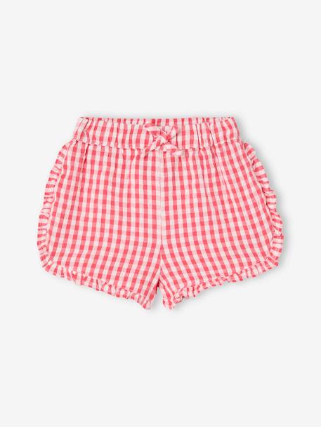 Vertbaudet - Short vichy en seersucker bébé carreaux rouge