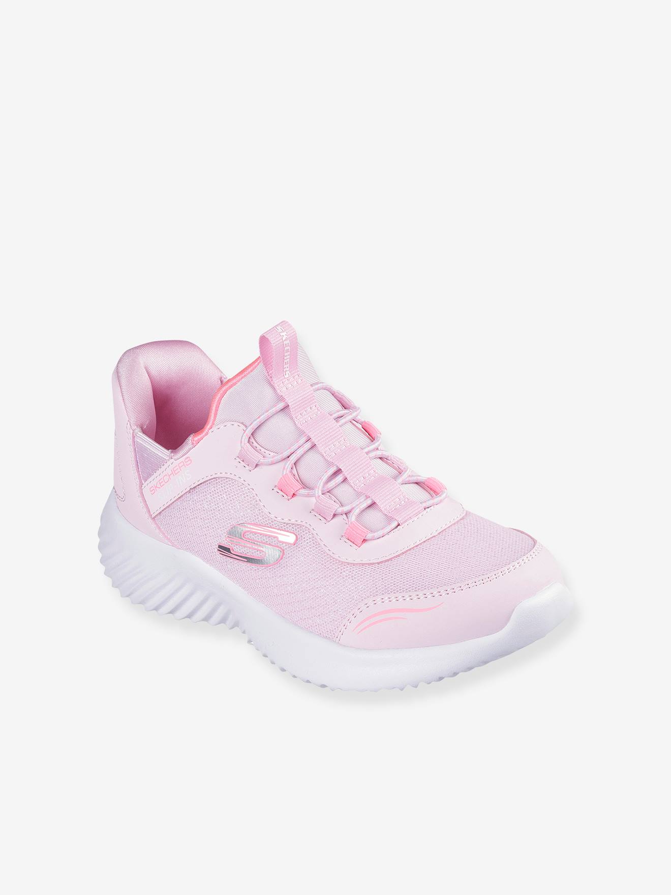 Baskets filles légères Slip-ins Bounder SKECHERS® rose clair uni