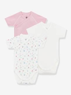 -Lot de 3 bodies croisés manches courtes bébé PETIT BATEAU