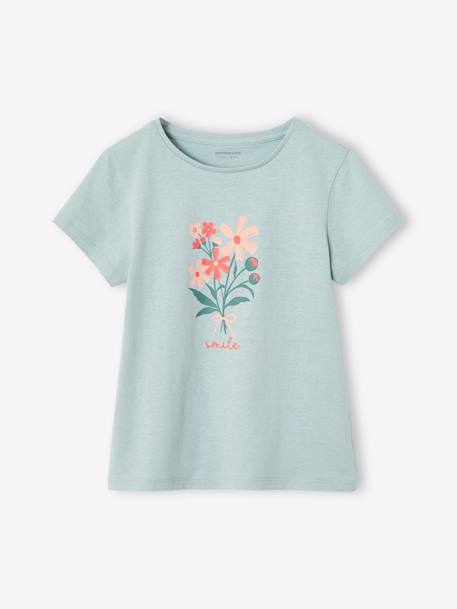 Fille-T-shirt Basics motif placé fille manches courtes