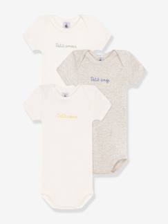 -Lot de 3 bodies US manches courtes Petit coeur bébé PETIT BATEAU