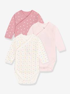 -Lot de 3 bodies croisés manches longues bébé coeurs PETIT BATEAU