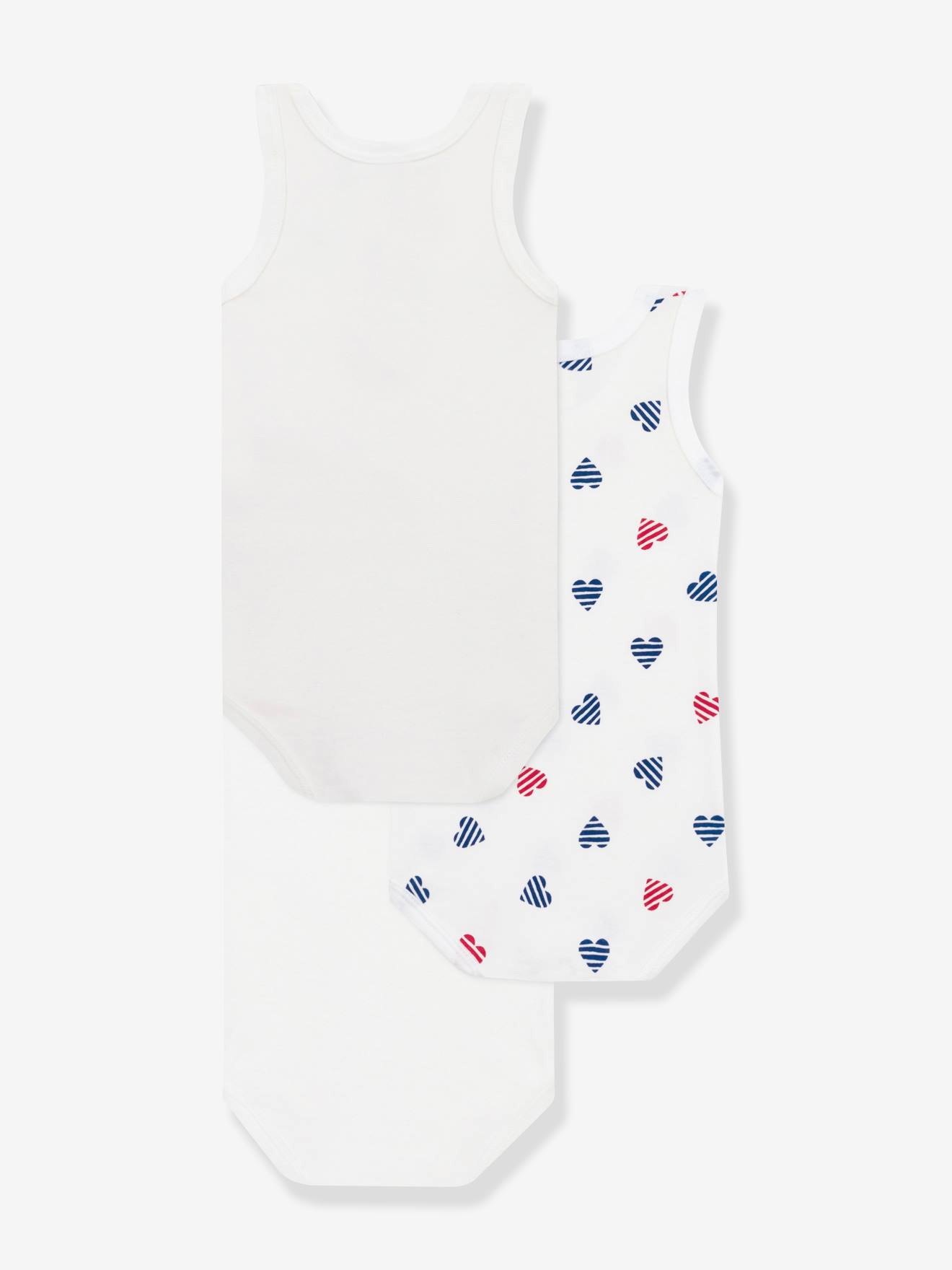 Lot De 3 Bodies Petit Bateau Bébé Fille - 100% Coton, Bretelles - Classique Et Confortable