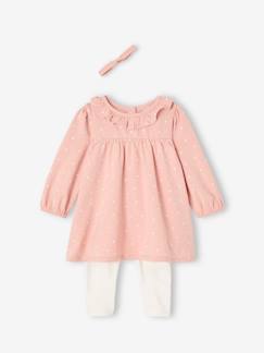 -Ensemble bébé robe + legging + bandeau