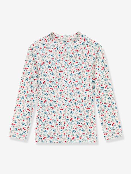 Fille-Tee-shirt de bain fleuri anti UV enfant manches longues