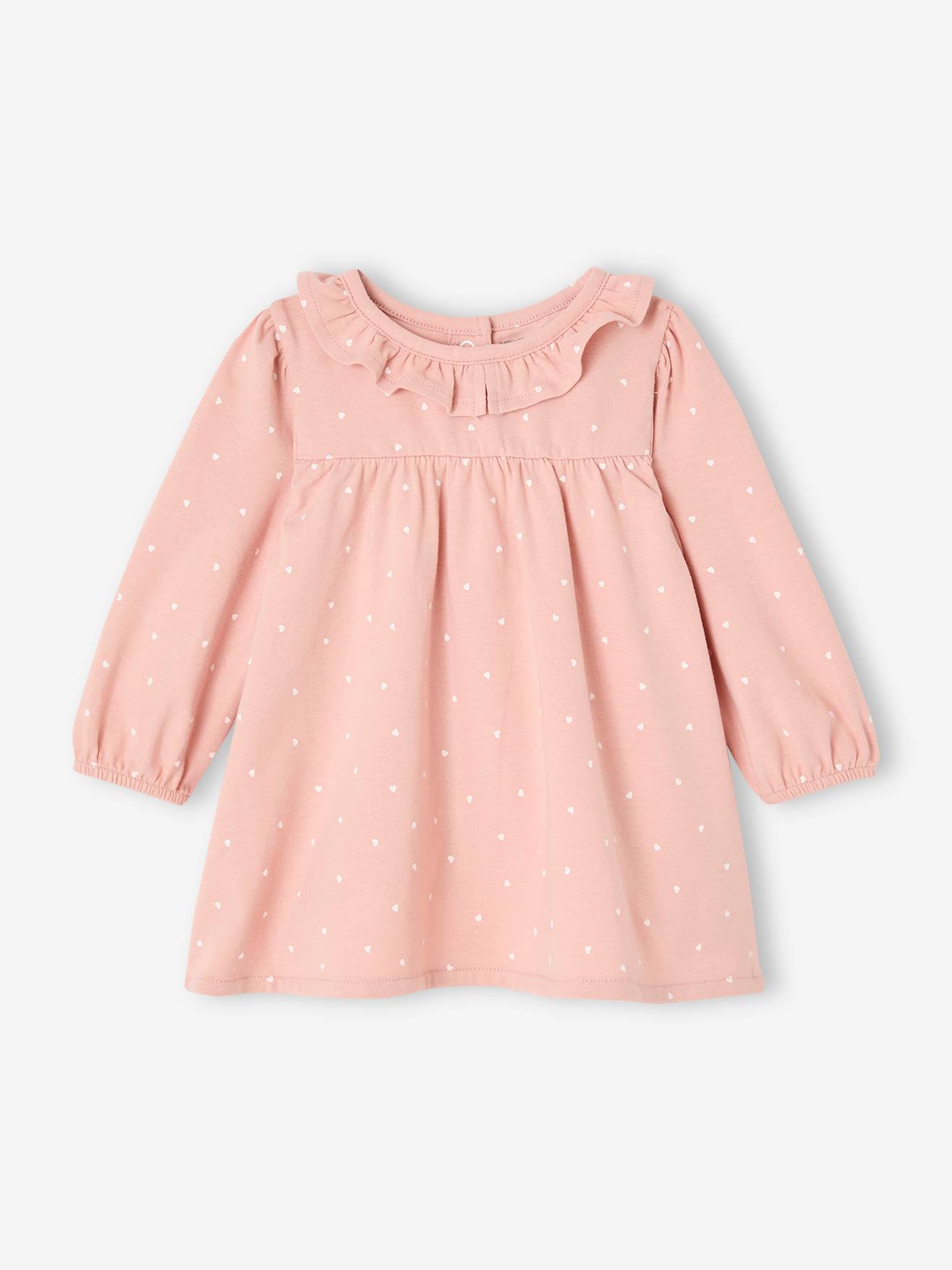 Ensemble bébé naissance robe + legging + bandeau rose (Vertbaudet) - Image 1