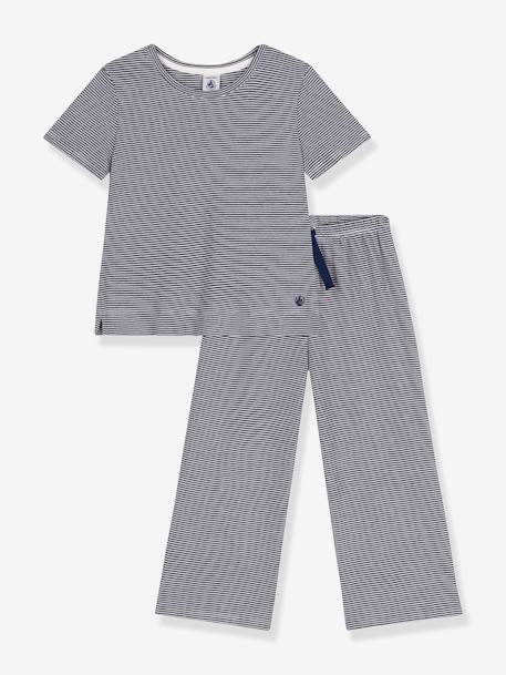 Fille-Pyjama enfant manches courtes jambes amples rayé