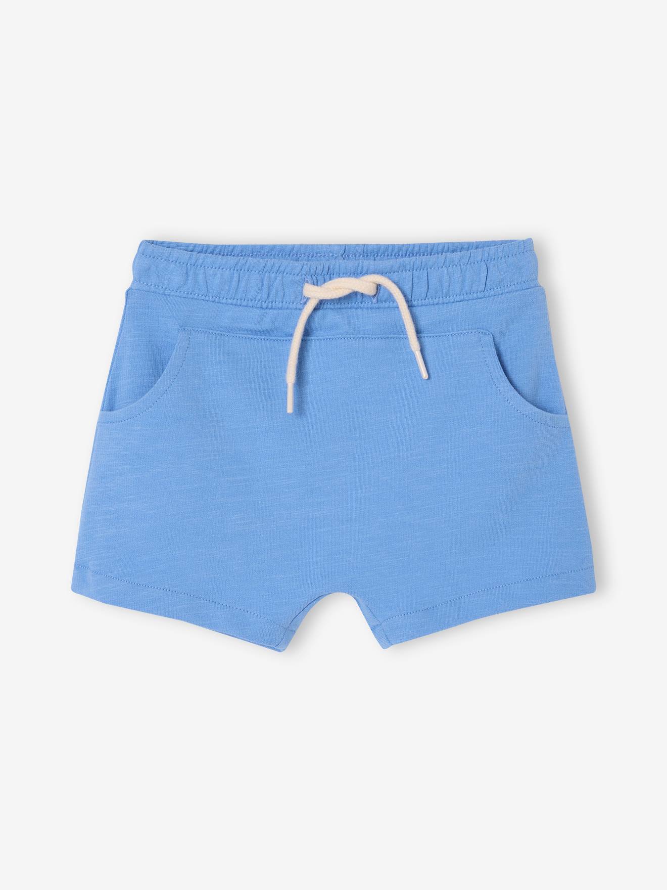 Bermuda bébé garçon en molleton bleu