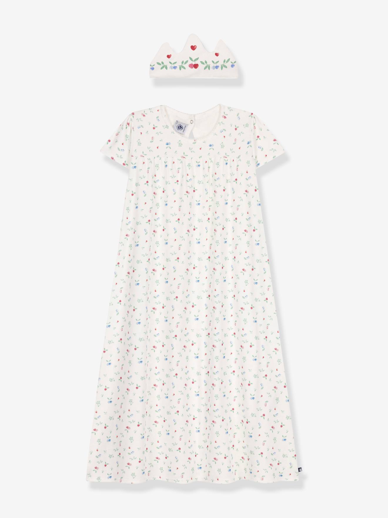 Chemise de nuit et tiare enfant blanc