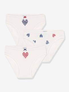 -Lot de 3 culottes enfant en coton imprimé coeurs PETIT BATEAU