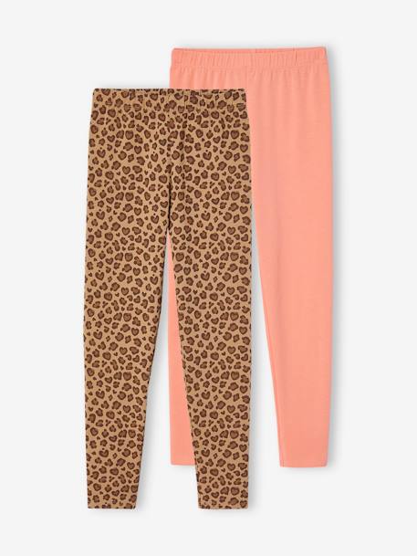 Fille-Lot de 2 leggings fille Basics