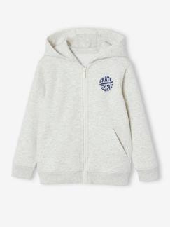 Sweat garçon zippé à capuche motif poitrine  - vertbaudet enfant