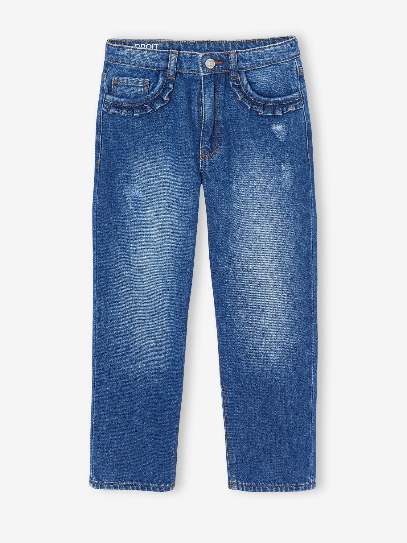 Jean fille droit MorphologiK tour de hanches Medium bleu fonc 13 €