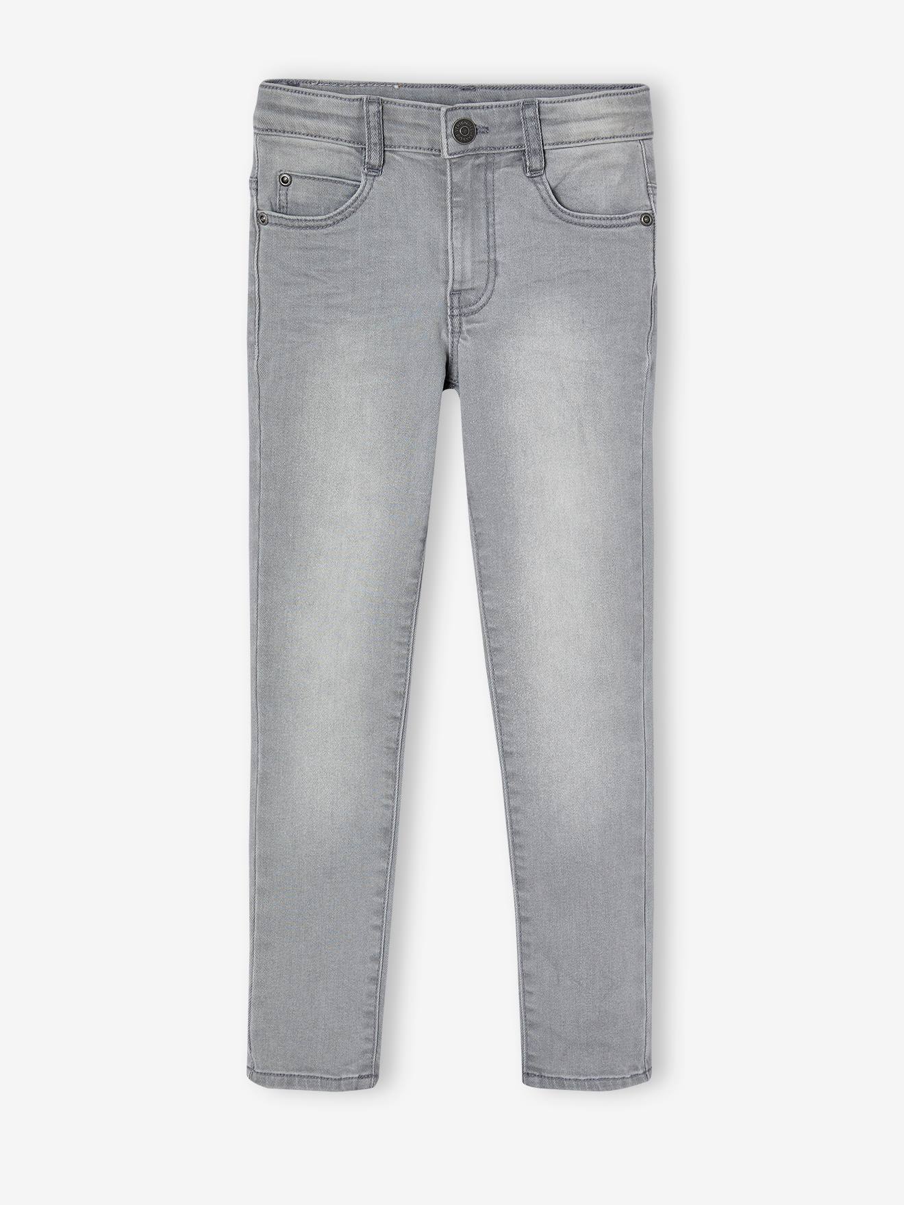 Jean garçon slim morphologique FIN denim gris