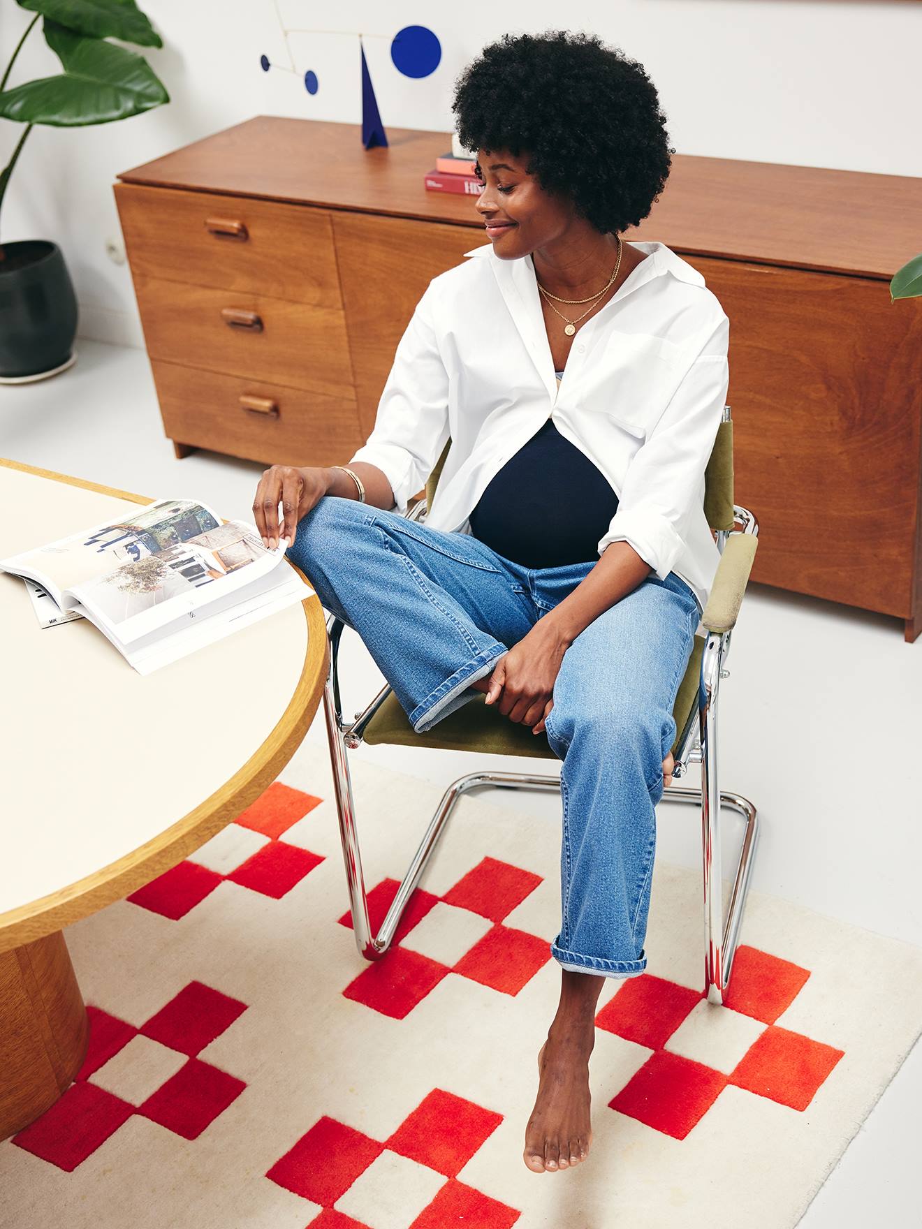 Jean de grossesse droit bandeau sans couture stone