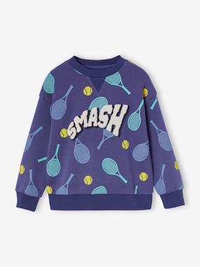 Sweat Tennis Club Vertbaudet Garçon - Manches Longues - 80% Coton - Imprimé Sportif