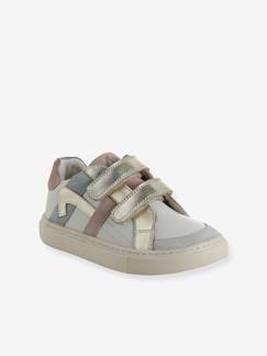 Chaussures-Baskets enfant fille cuir à scratchs