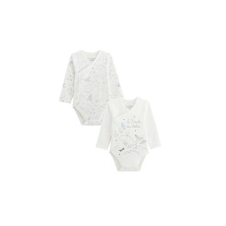 Bébé-Lot de 2 bodies bébé manches longues ouverture croisée Petite Balade