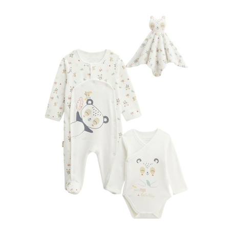 Bébé-Kit naissance 3 pièces pyjama, body et doudou bébé Baby Panda