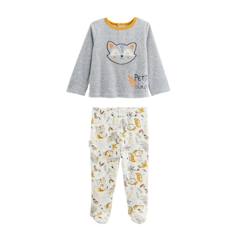 -Pyjama bébé 2 pièces en velours avec pieds Petit Loup