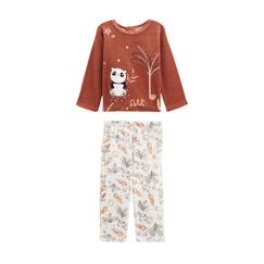 -Pyjama bébé 2 pièces - Maloueg - Velours douillet - Marron - Label STANDARD 100 - Petit panda