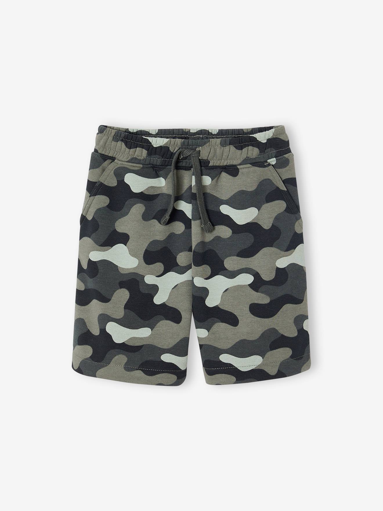 Bermuda facile à enfiler camouflage garçon kaki