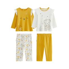 -Lot de 2 pyjamas bébé - Adele - Jaune - Mix & Match - STANDARD 100 by OEKO-TEX - Volants