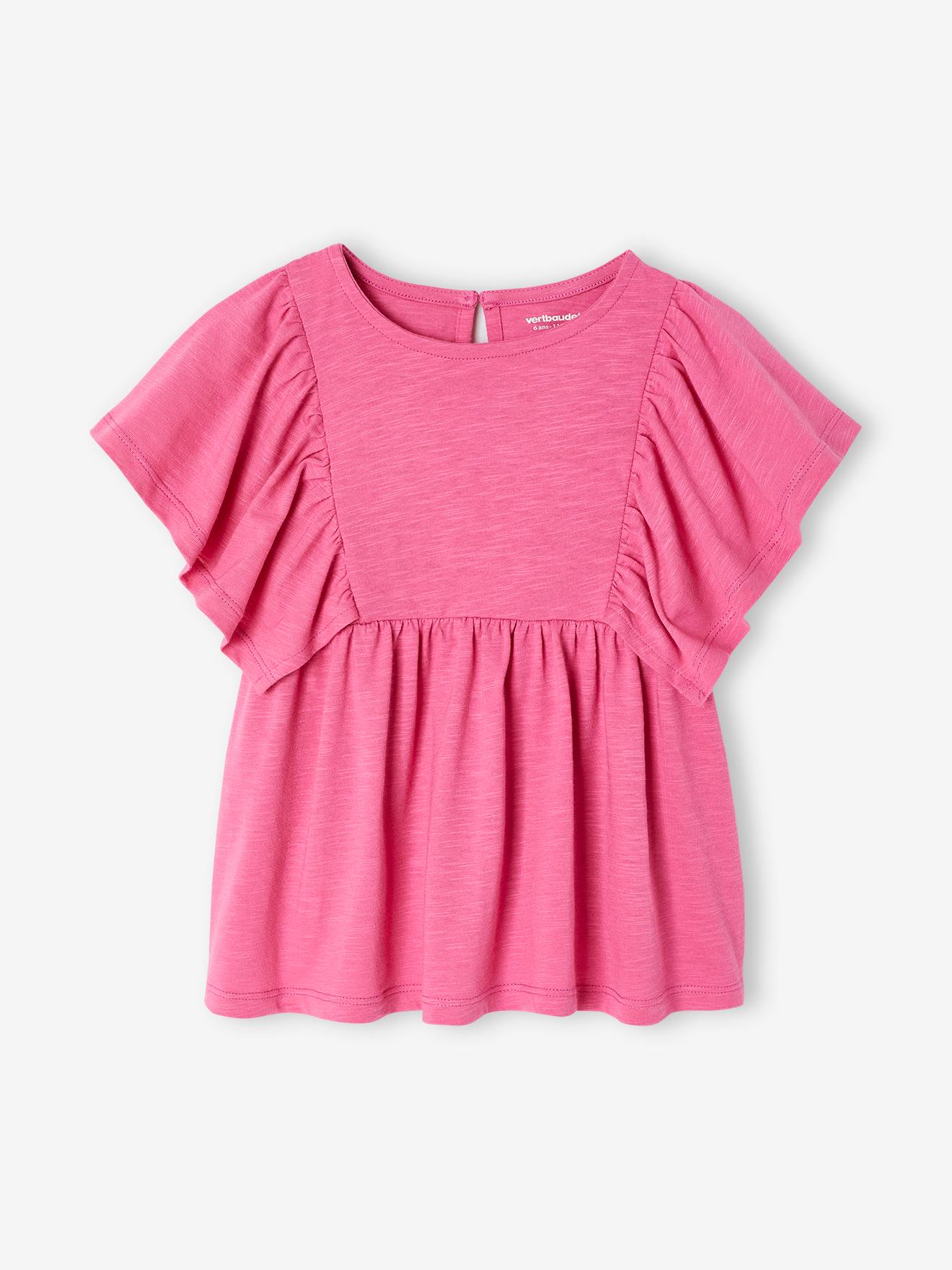 Tee-shirt blouse fille pivoine